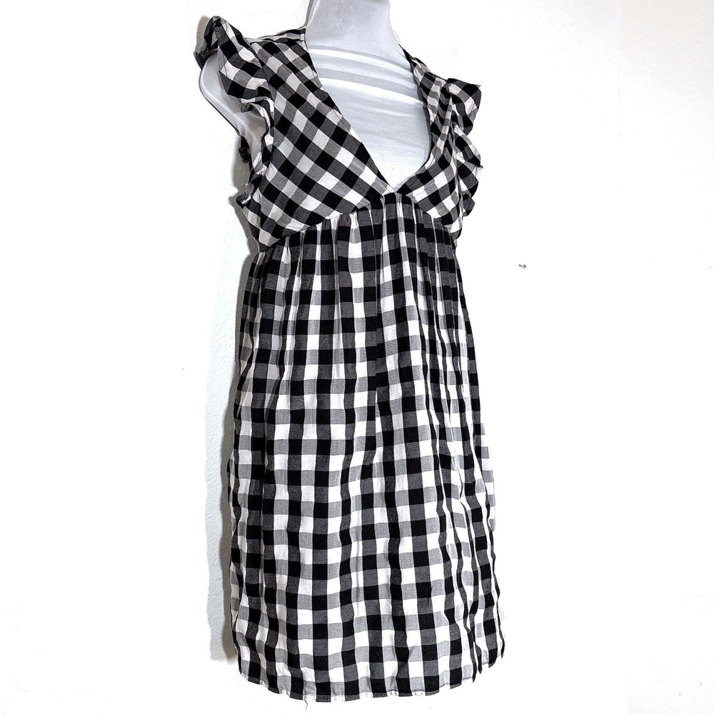 Dark Academia Grunge Plaid Babydoll Dress S Ruffle Goth Punk Preppy Schoolgirl - Picture 3 of 12
